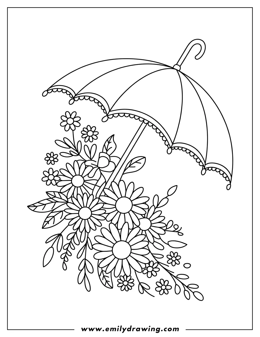 Free to print drawing of umbrella