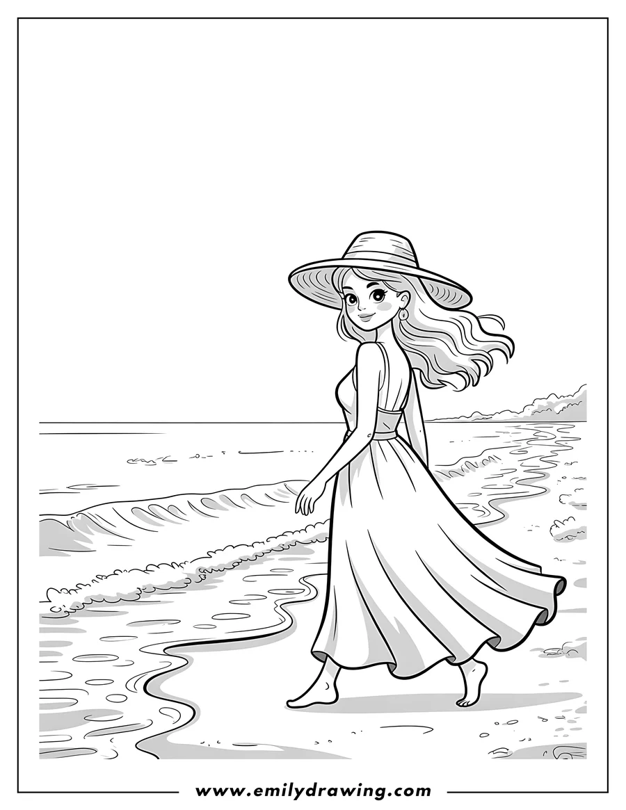 Free to print drawing of woman