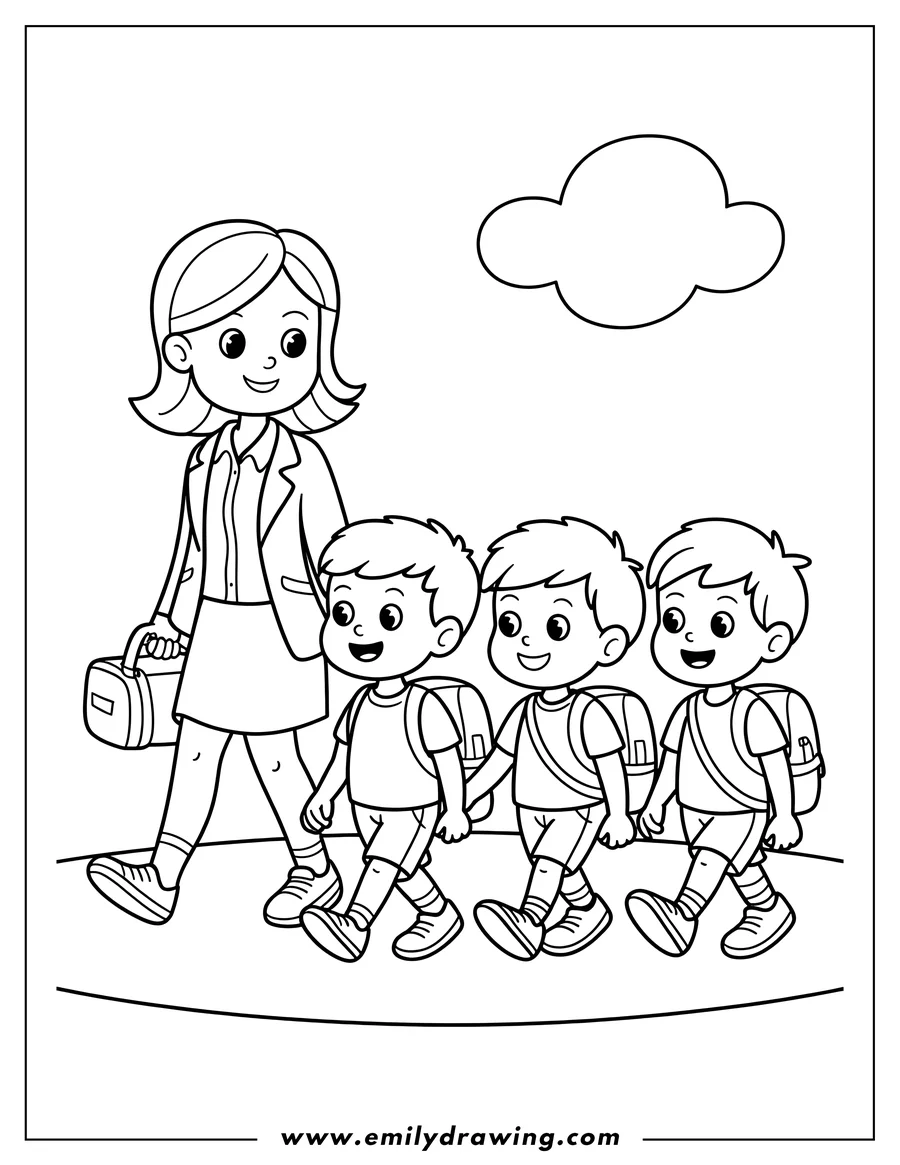 Coloring sheet featuring woman