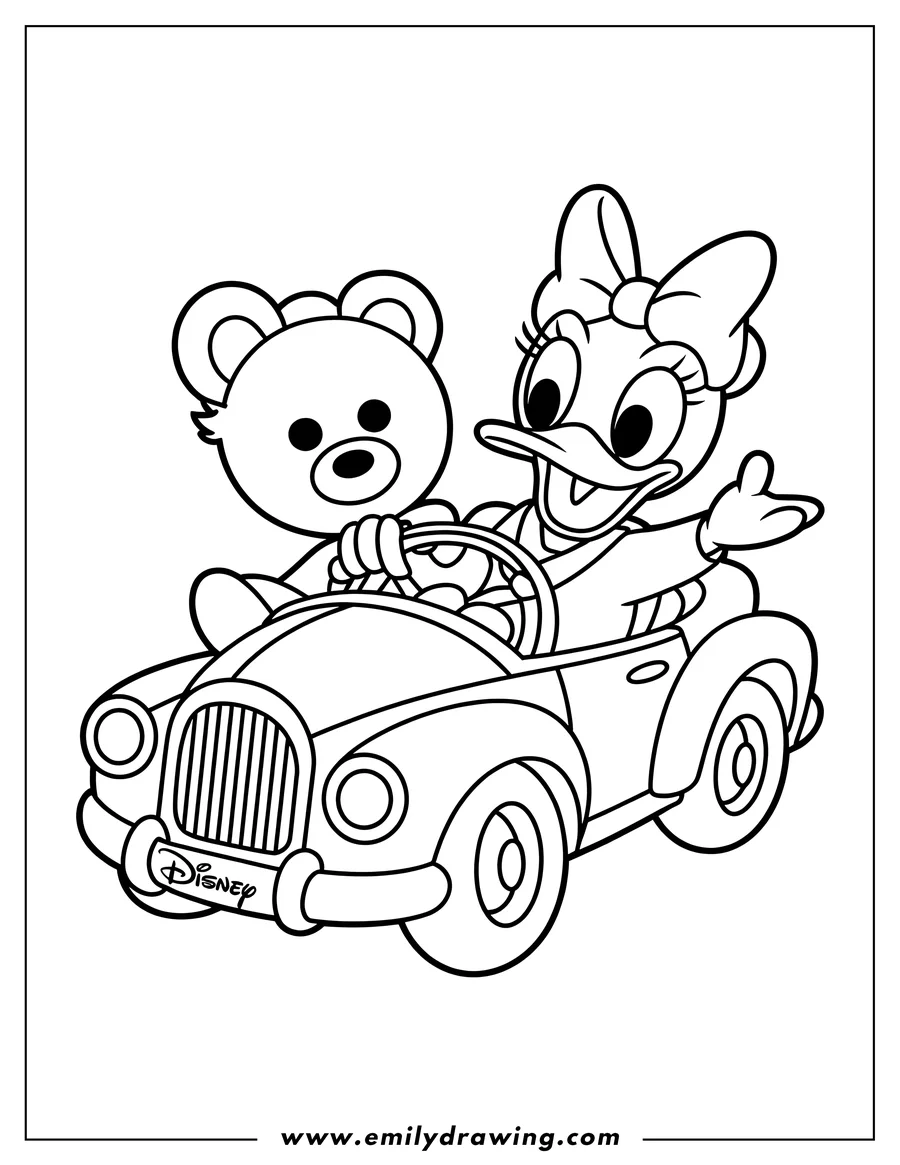 Linear illustration of daisy Duck