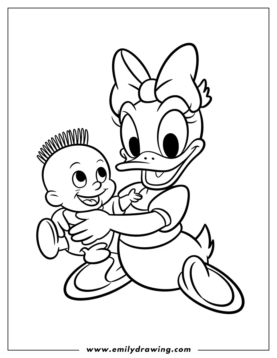 Coloring page of daisy Duck