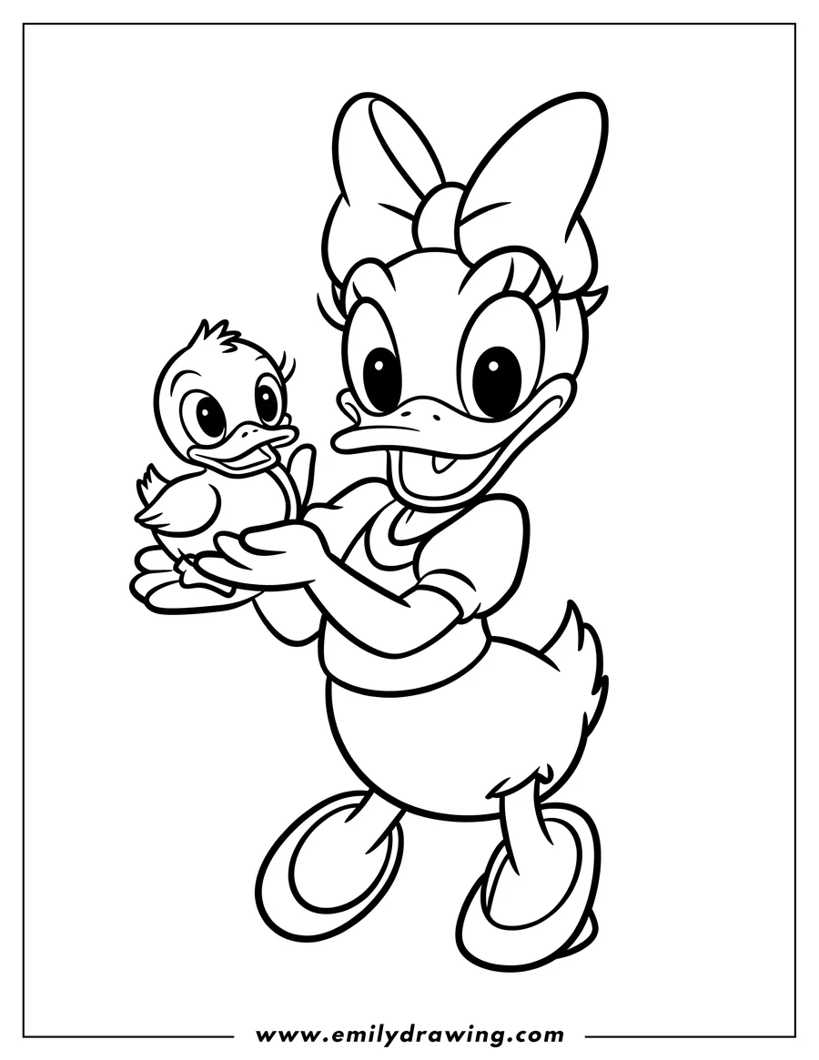 Coloring page of daisy Duck
