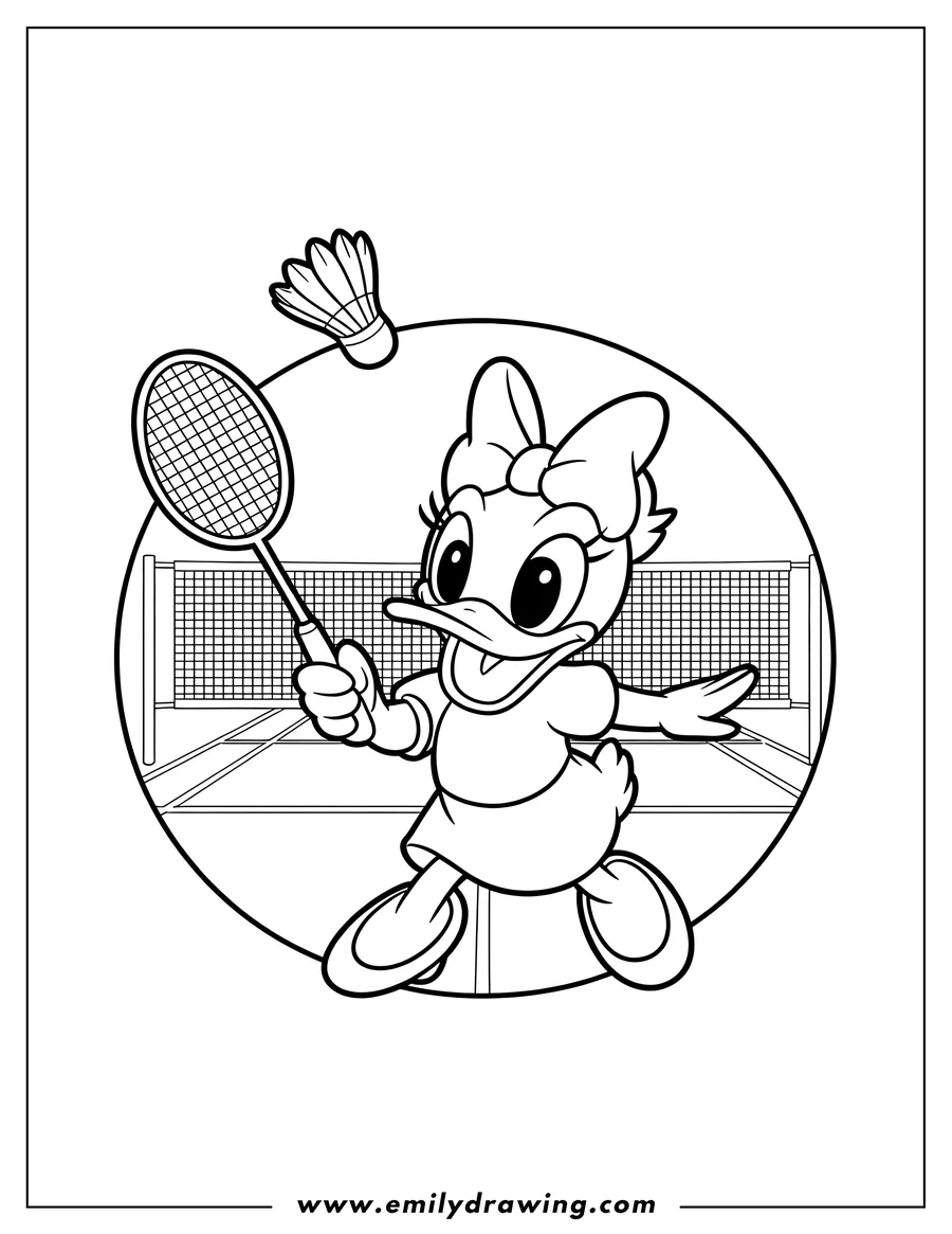 Outline drawing of daisy Duck