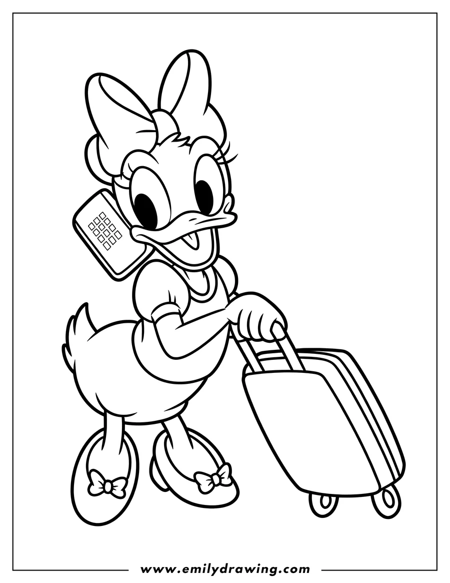 High quality printable daisy Duck for coloring