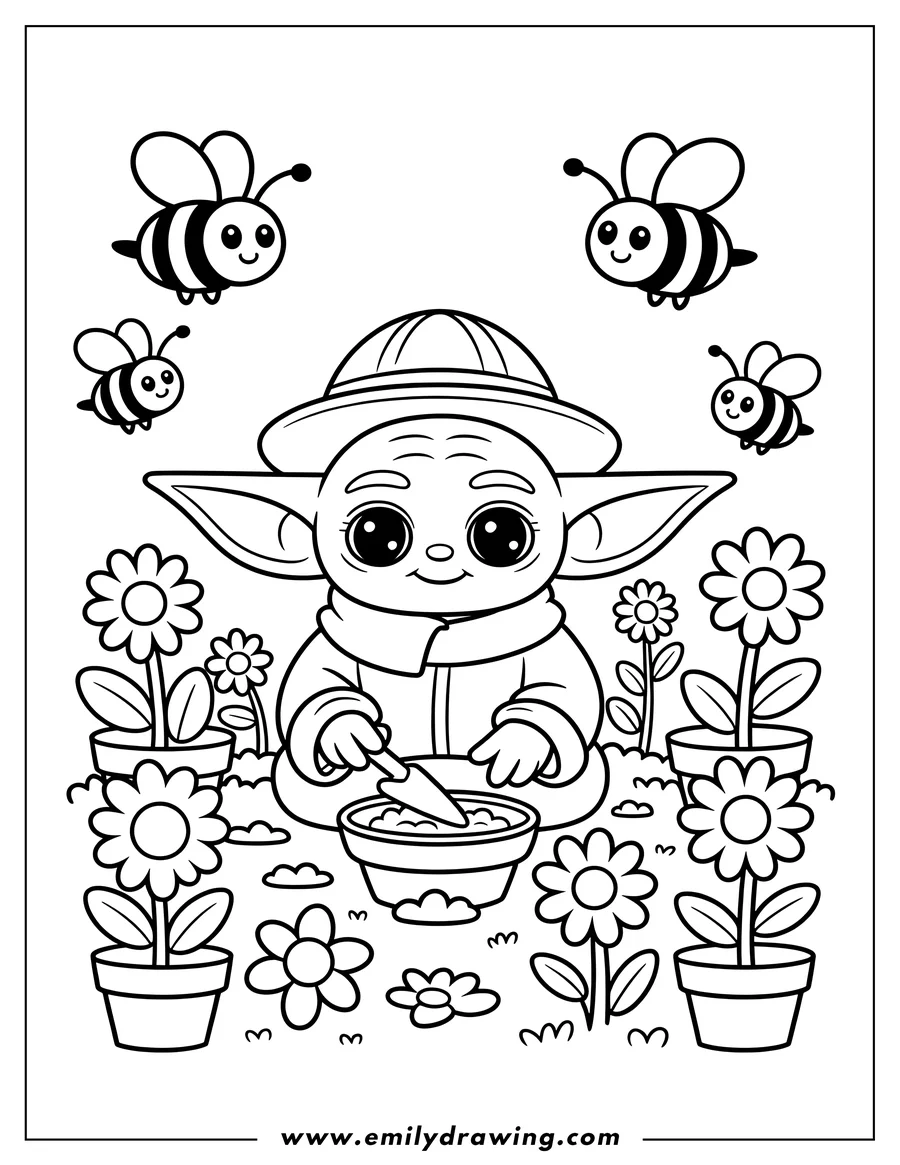 High quality printable alien Child for coloring