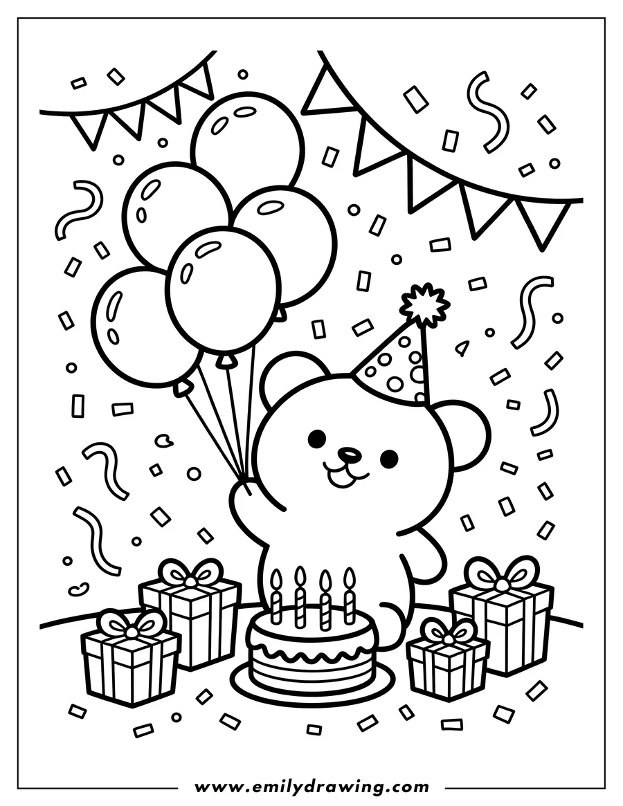 Printable coloring page of bear
