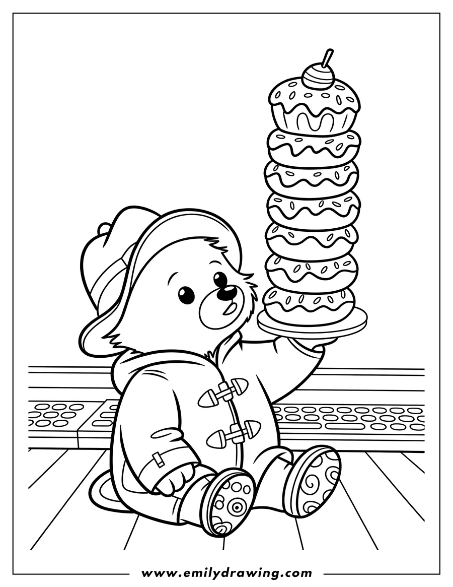 High quality printable bear for coloring