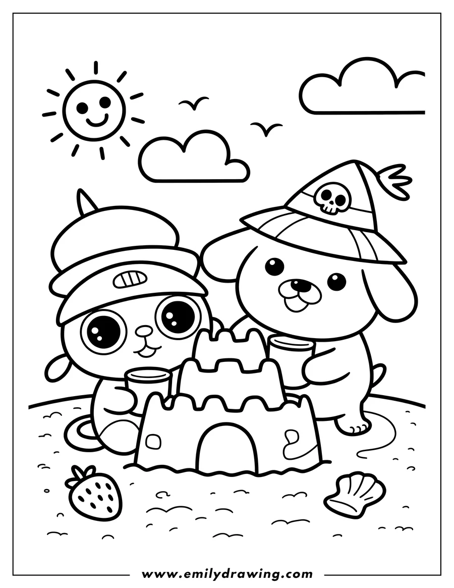 Linear illustration of cat