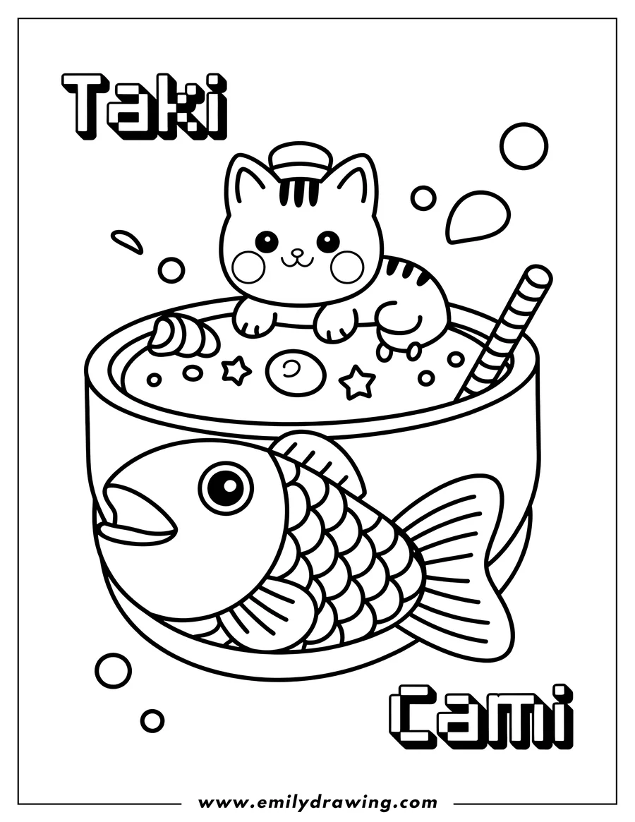 Coloring page of cat
