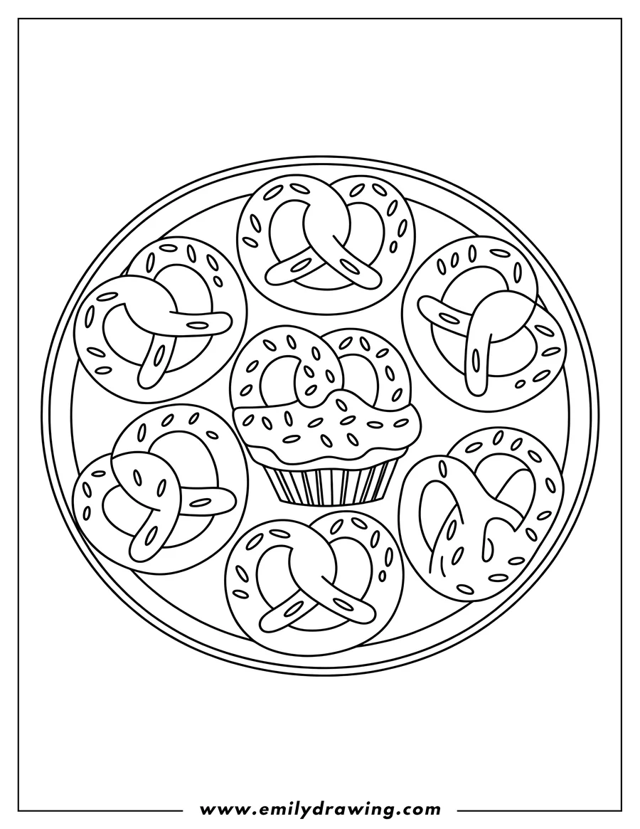 Linear illustration of cupcake