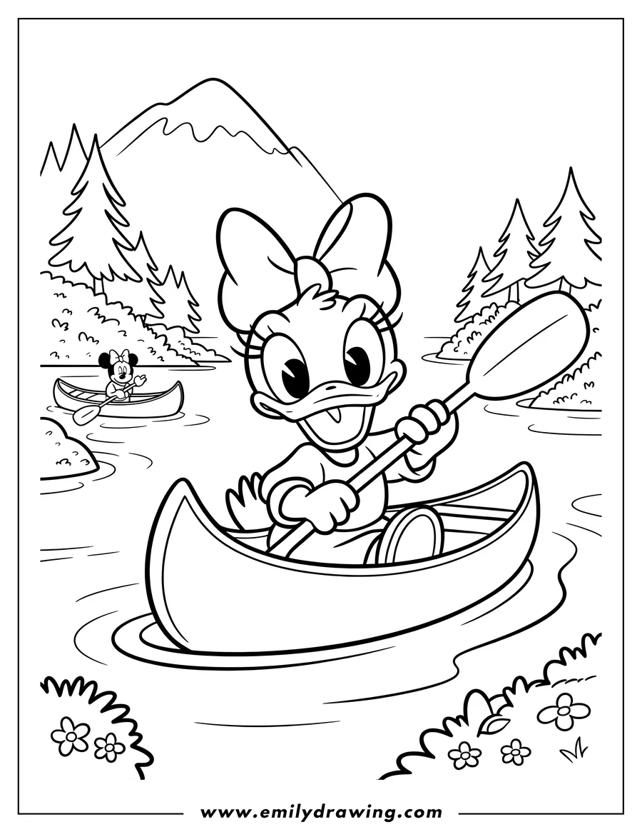 Free printable coloring sheet of daisy Duck
