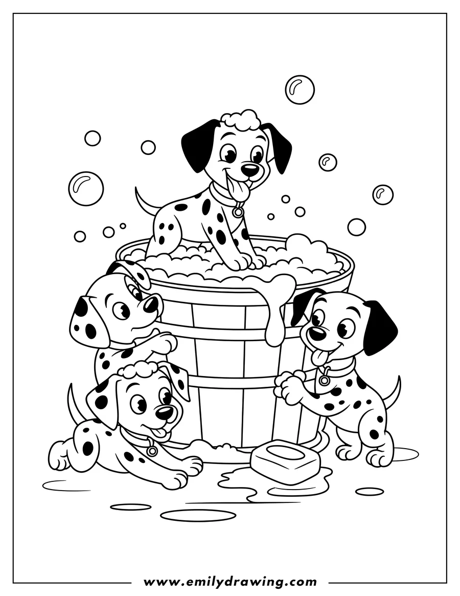 High quality printable dalmatian puppy for coloring