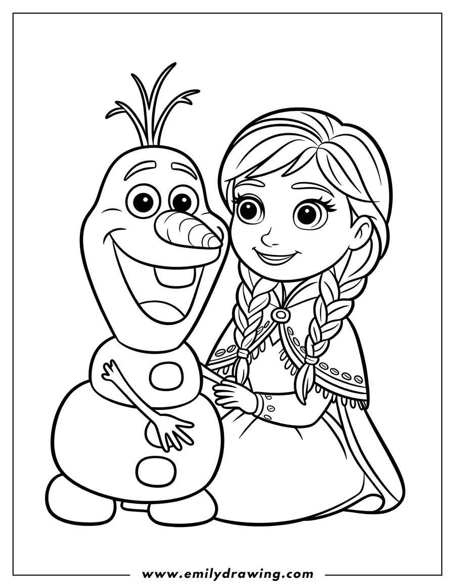 Coloring page of girl