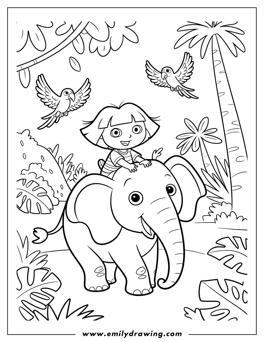 Downloadable coloring page of girl