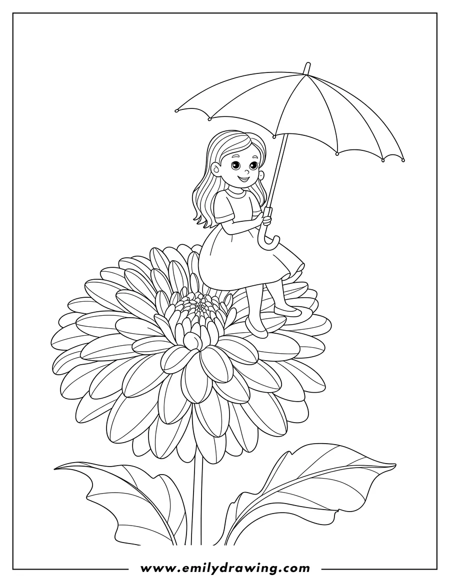 Coloring page of girl
