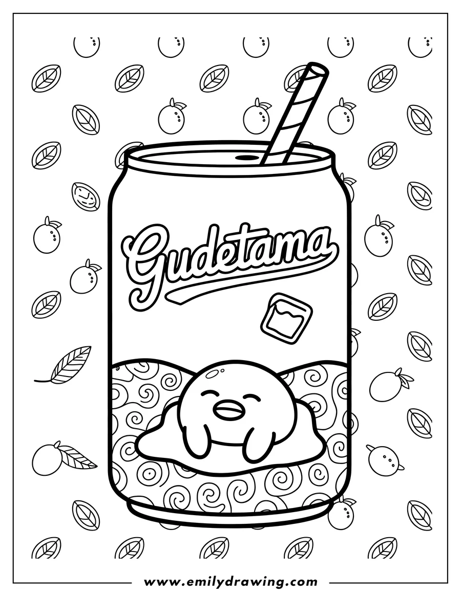 Printable coloring page of gudetama