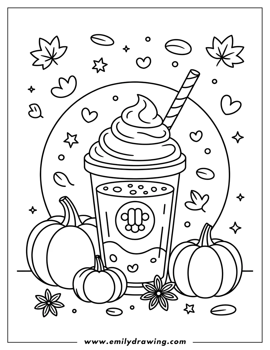 Vector style outline of iced Coffee