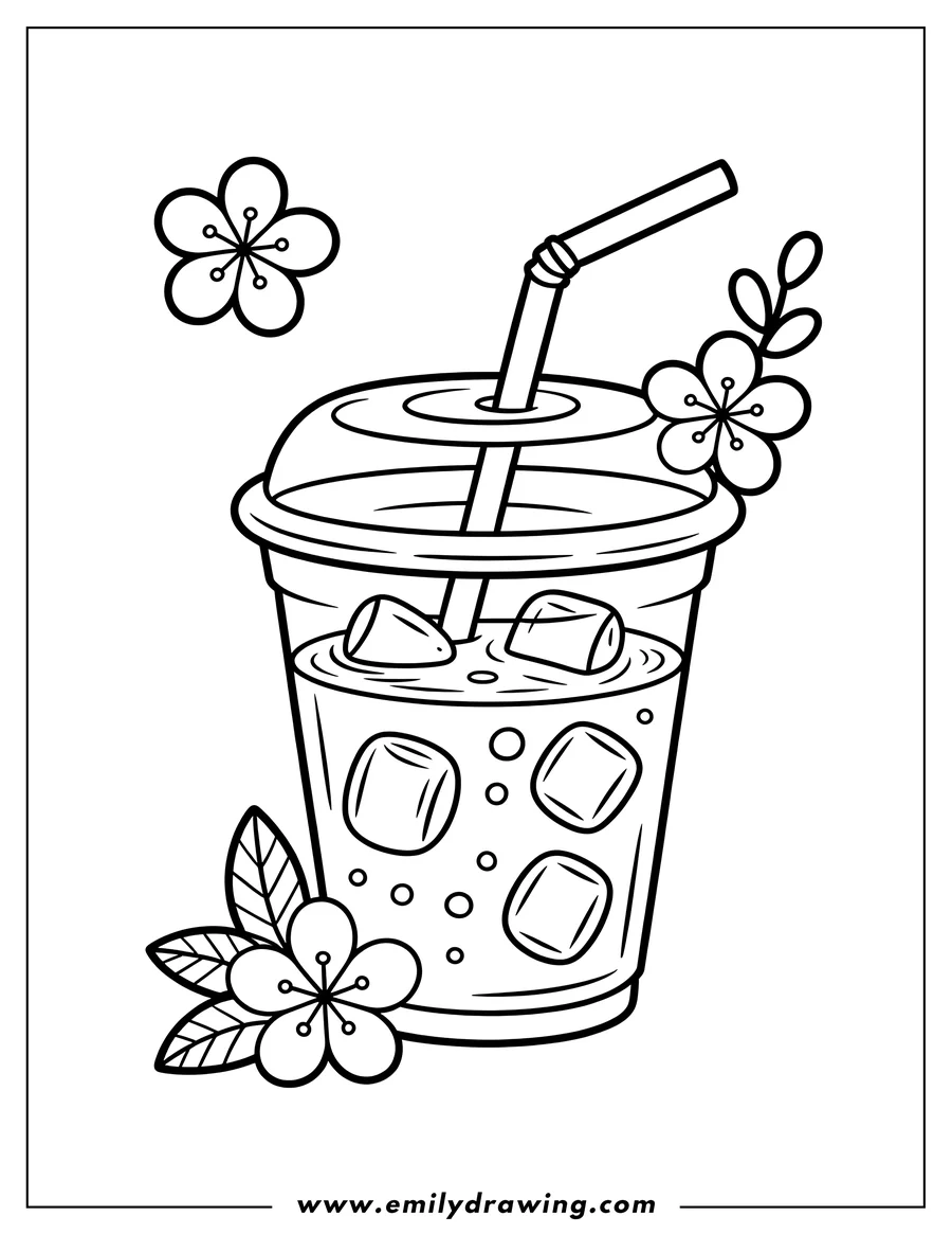 Free to print drawing of iced Drink