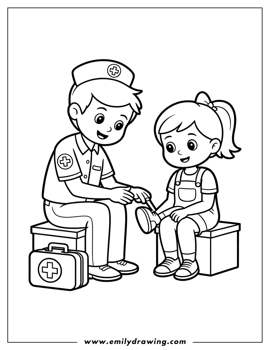 Linear illustration of medic