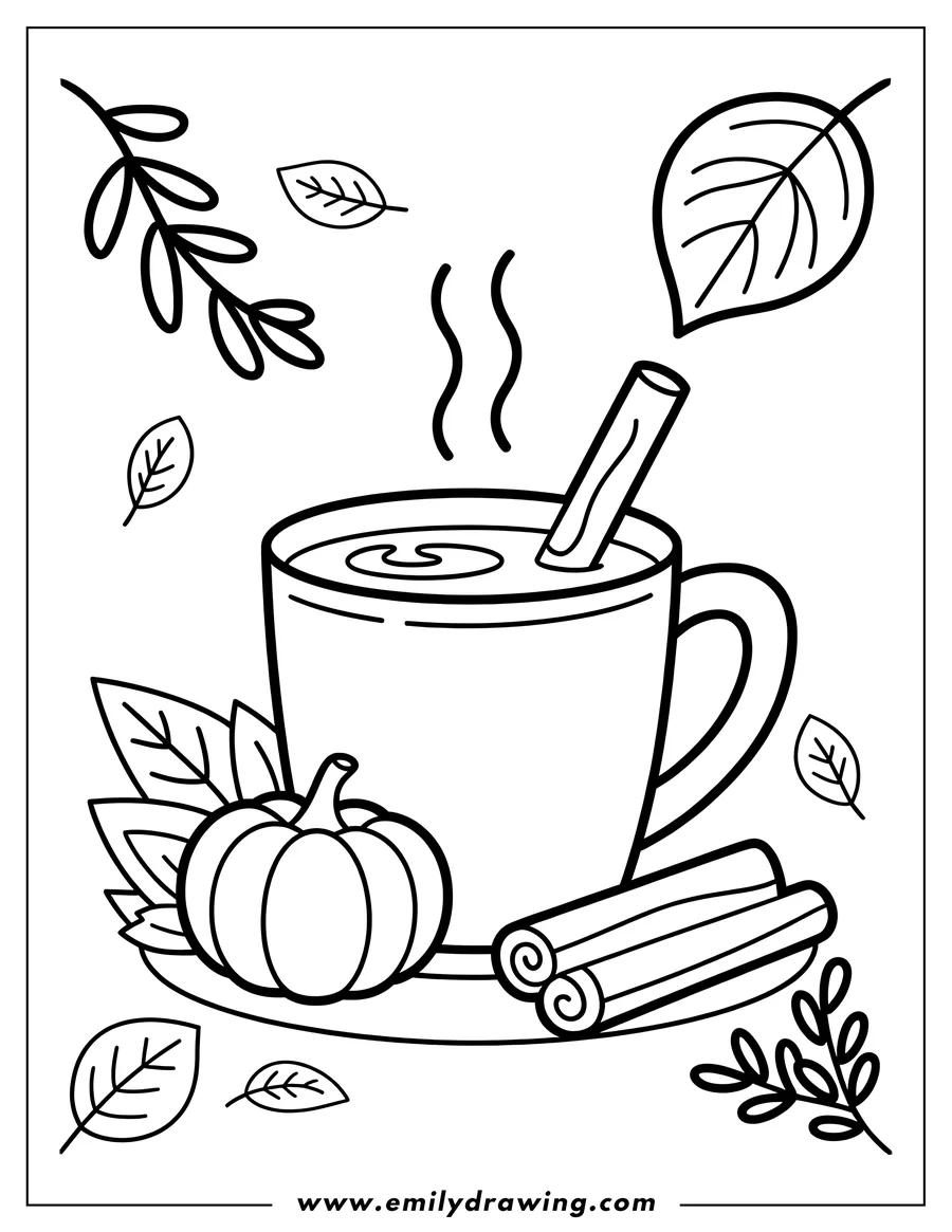 Vector style outline of mug
