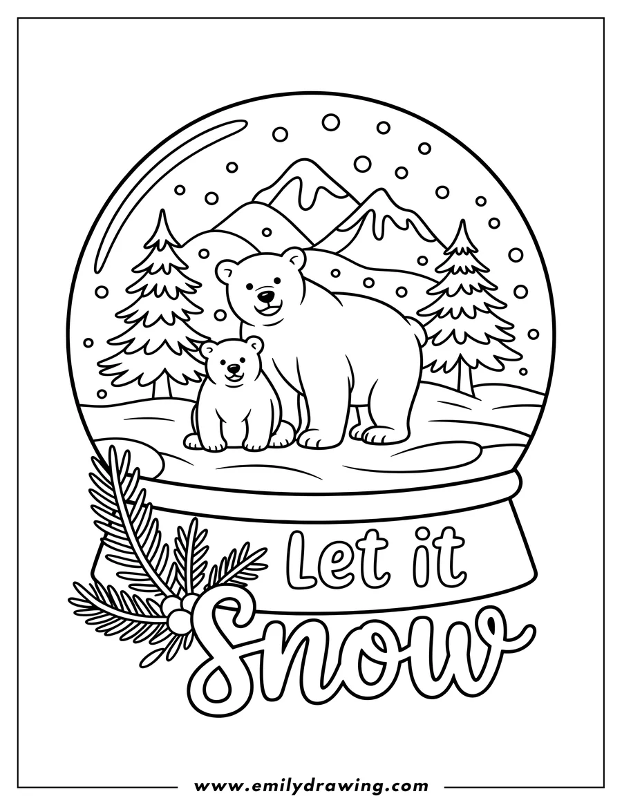 Simple sketch of polar Bear to color