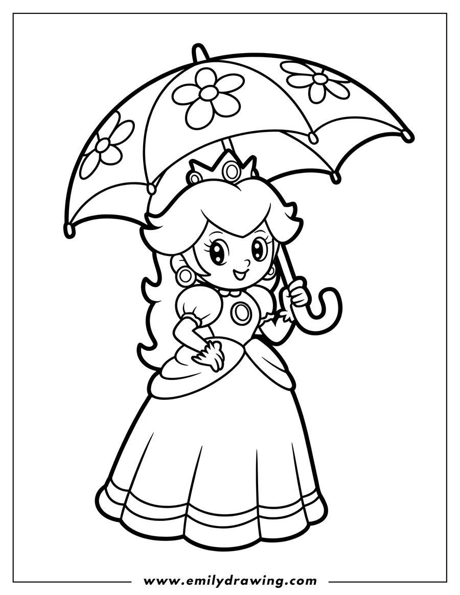 Coloring page for kids: princess