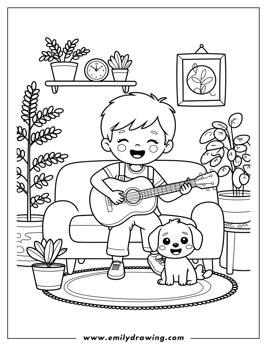 Free to print drawing of boy