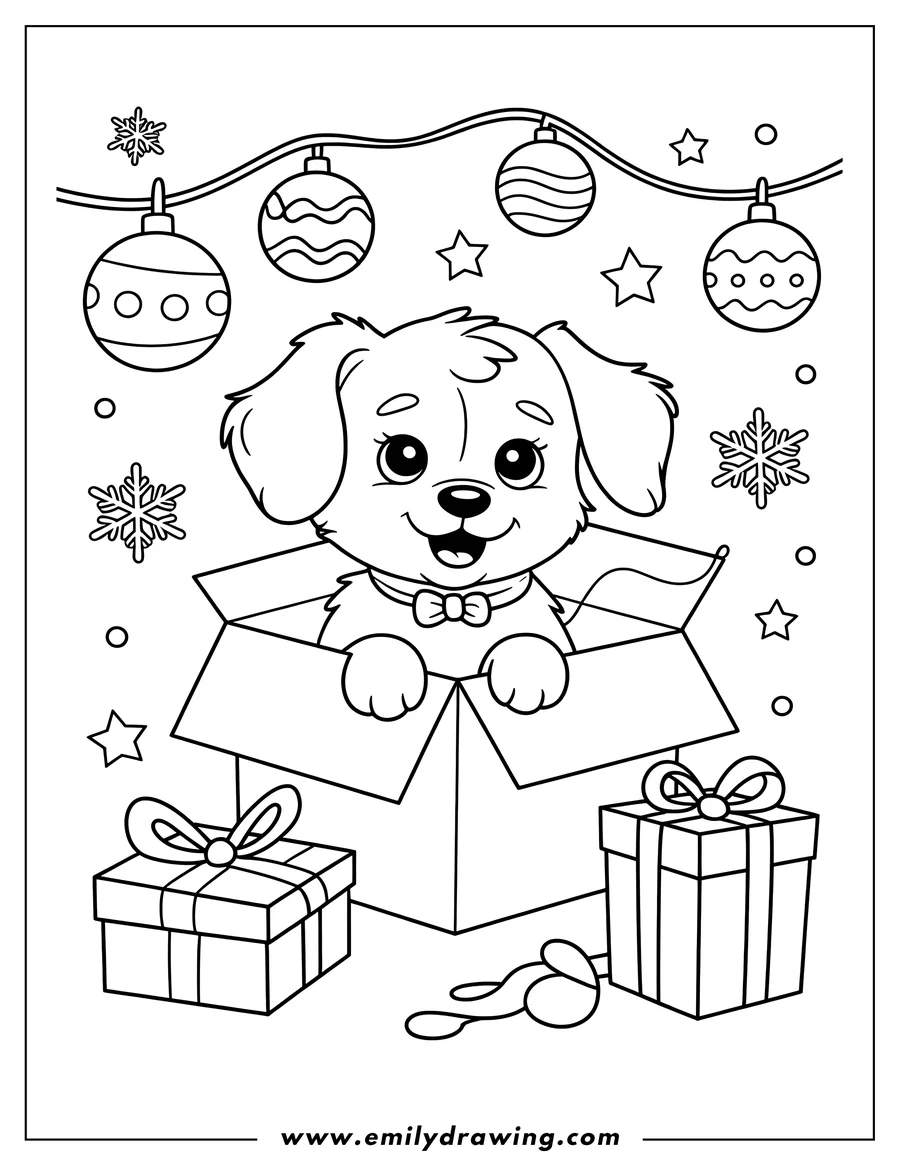 Vector style outline of puppy