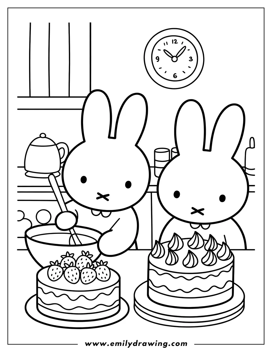 Linear illustration of rabbit
