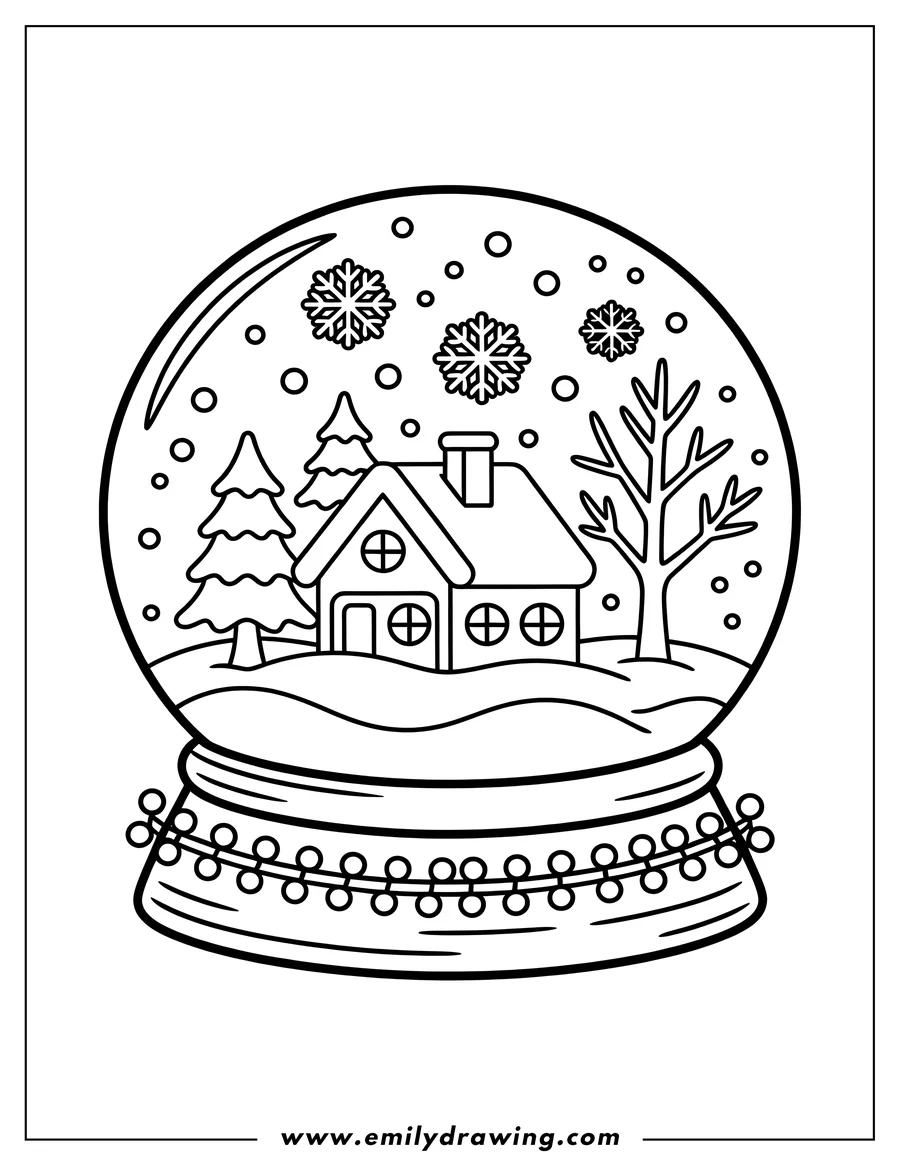 Vector style outline of snow Globe
