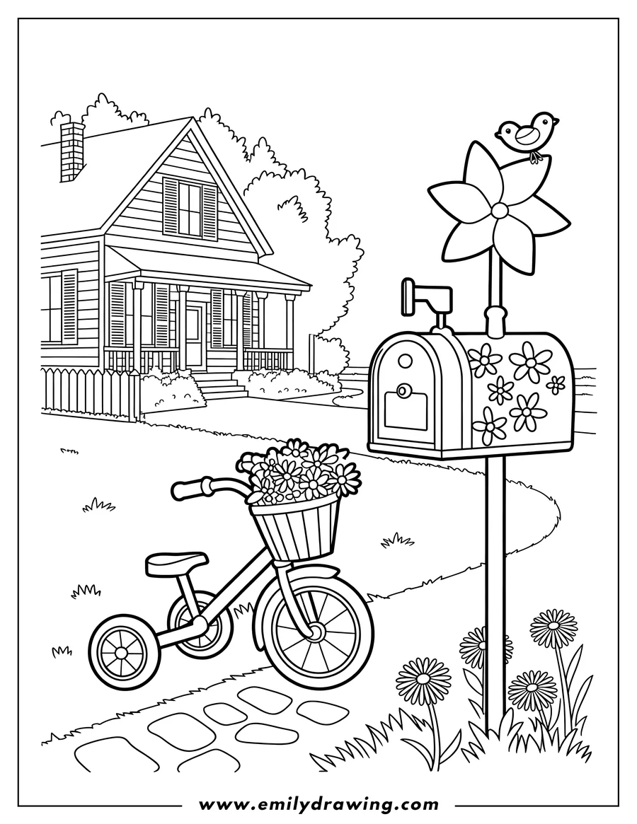 Vector style outline of tricycle