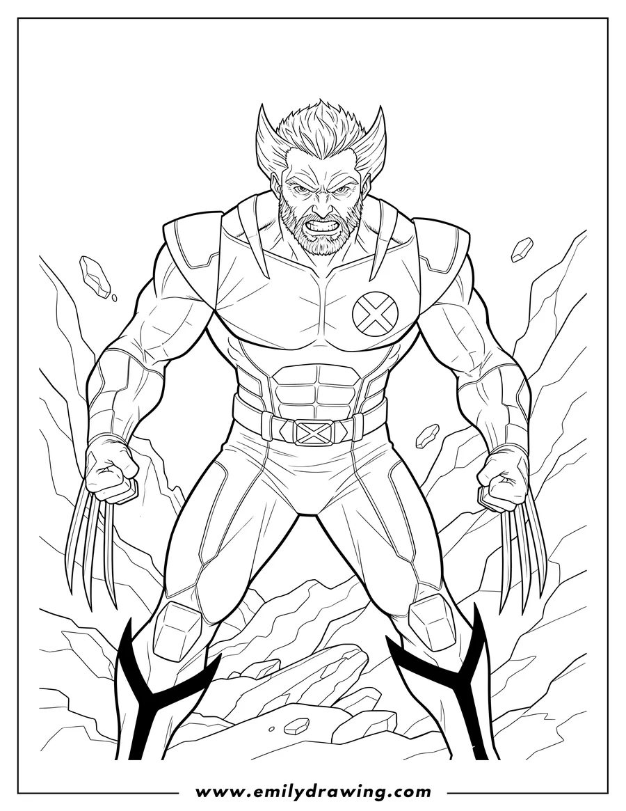 Wolverine Coloring Pages - Emily Drawing