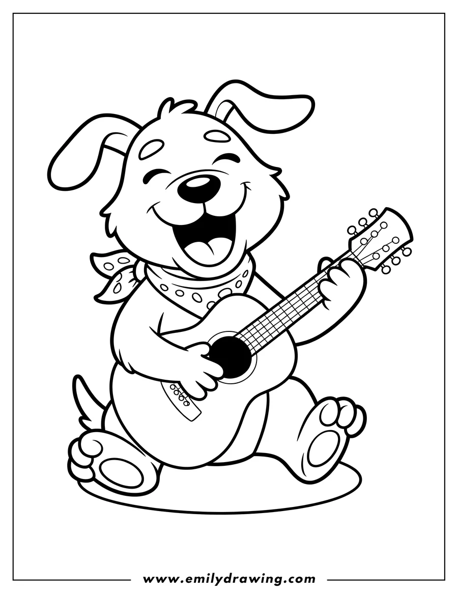 High quality printable dog for coloring