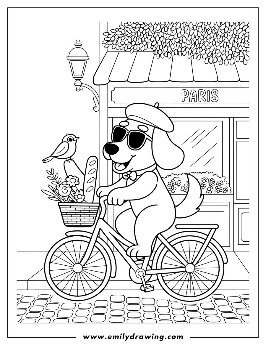 Doodle style coloring picture of dog
