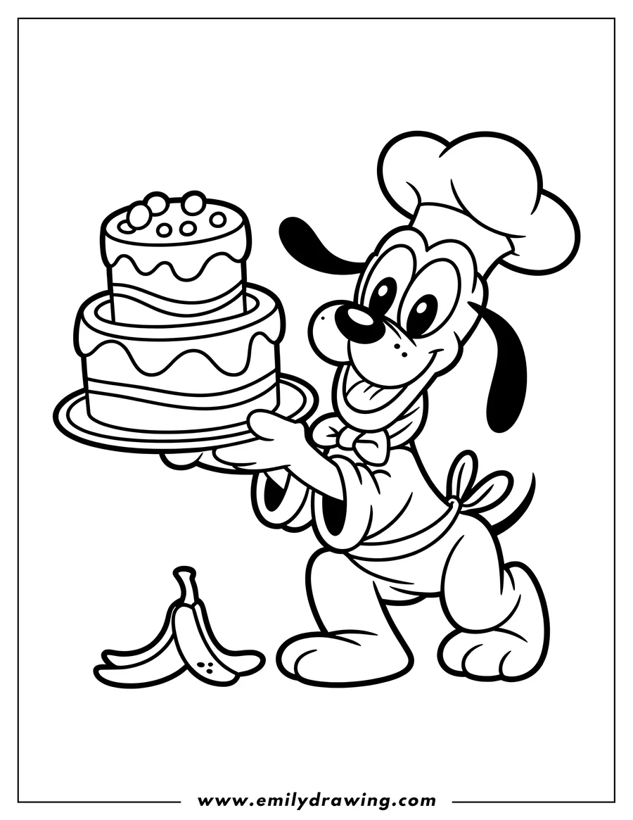 Linear illustration of dog