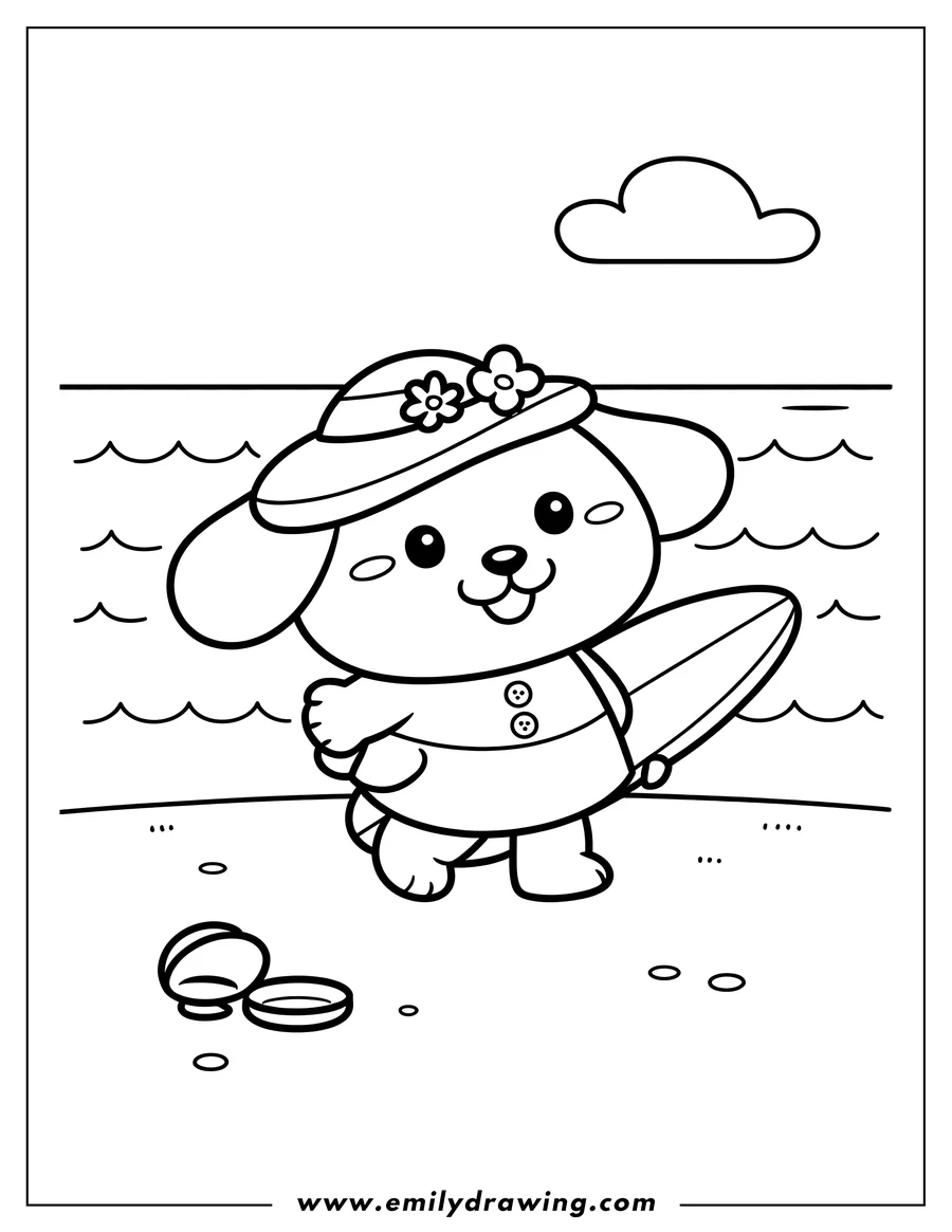 Printable coloring page of dog
