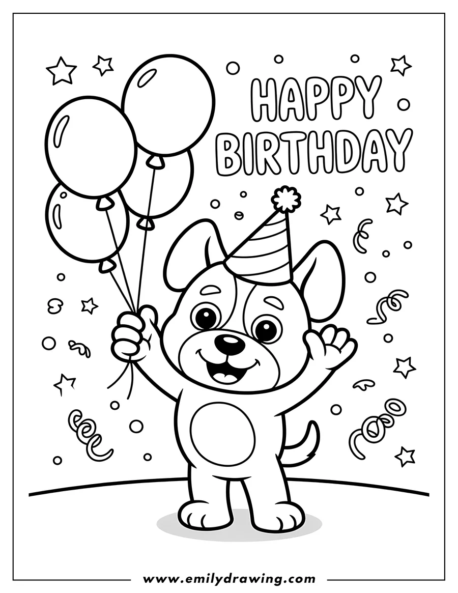 Printable coloring page of dog