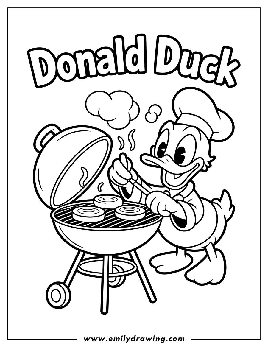 Doodle style coloring picture of character