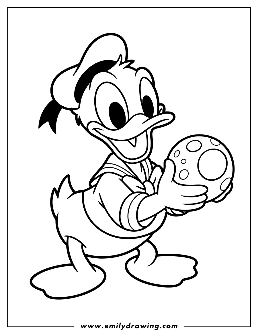 Coloring page for kids: donald Duck
