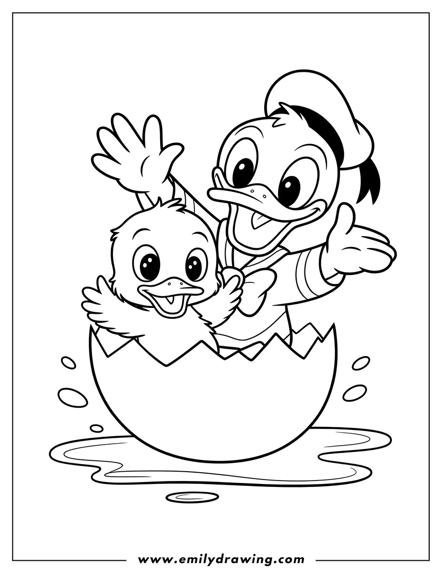 Simple sketch of duckling to color