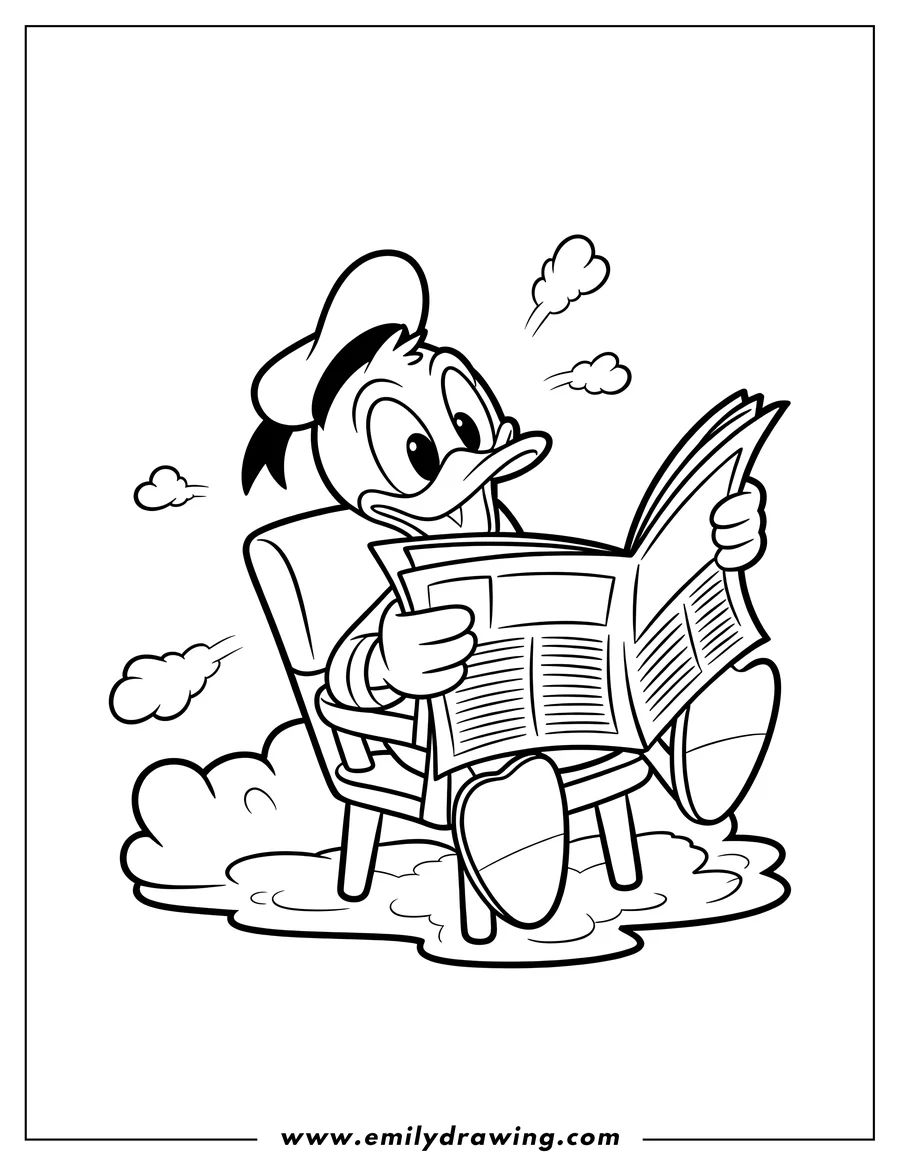 Clean line drawing: donald Duck