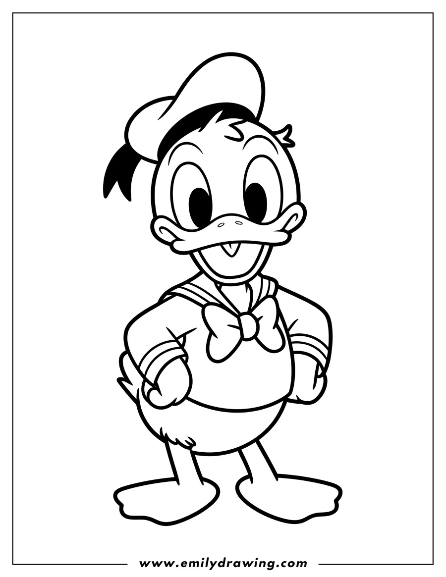 Outline drawing of donald Duck