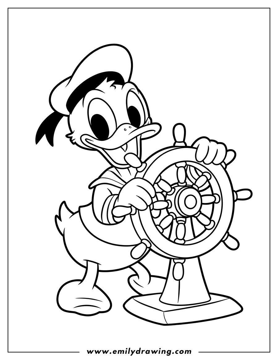 Coloring page of donald Duck