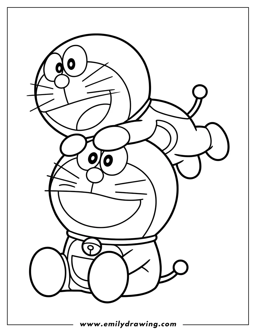 Vector style outline of doraemon