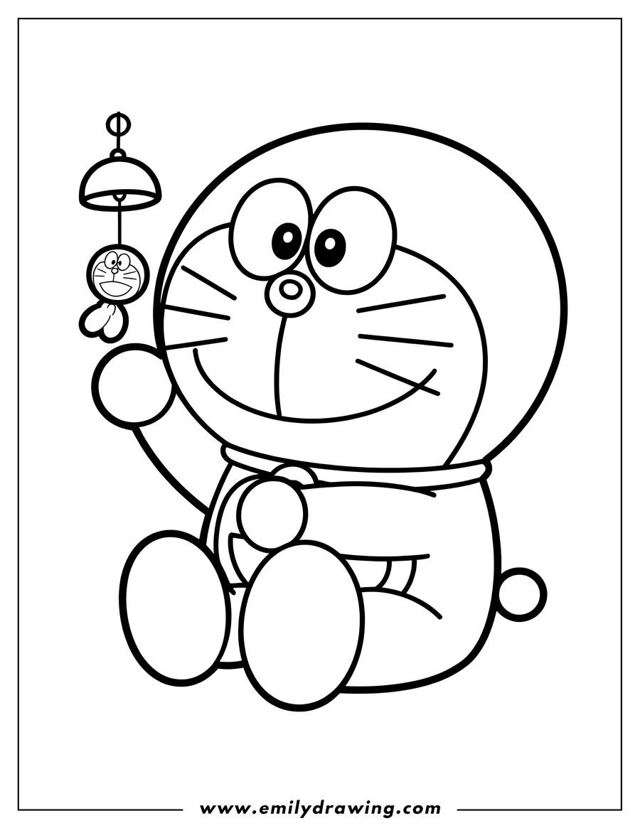 Clean line drawing: doraemon