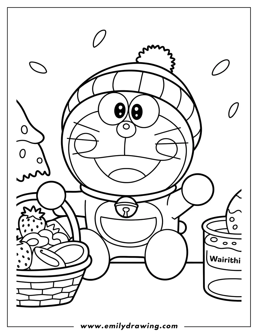 Outline drawing of doraemon