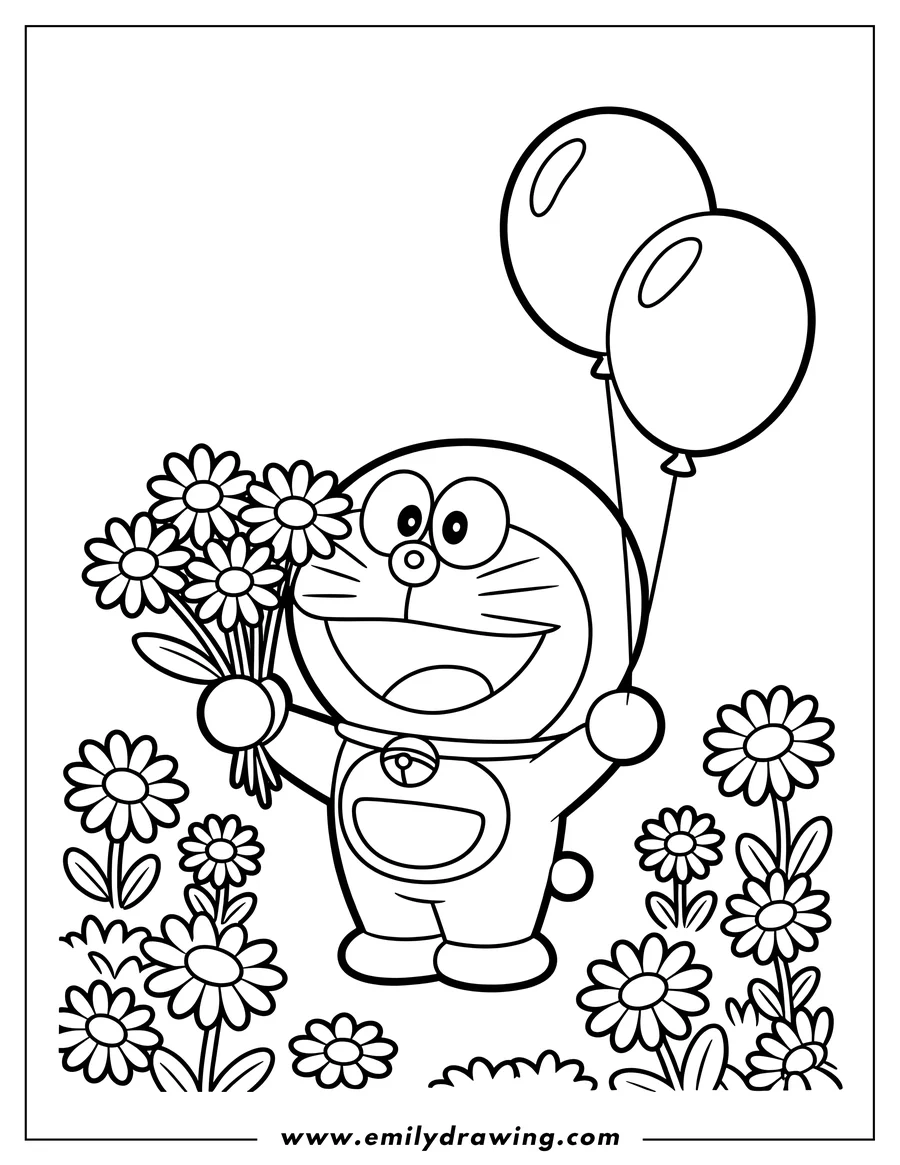Coloring page of doraemon