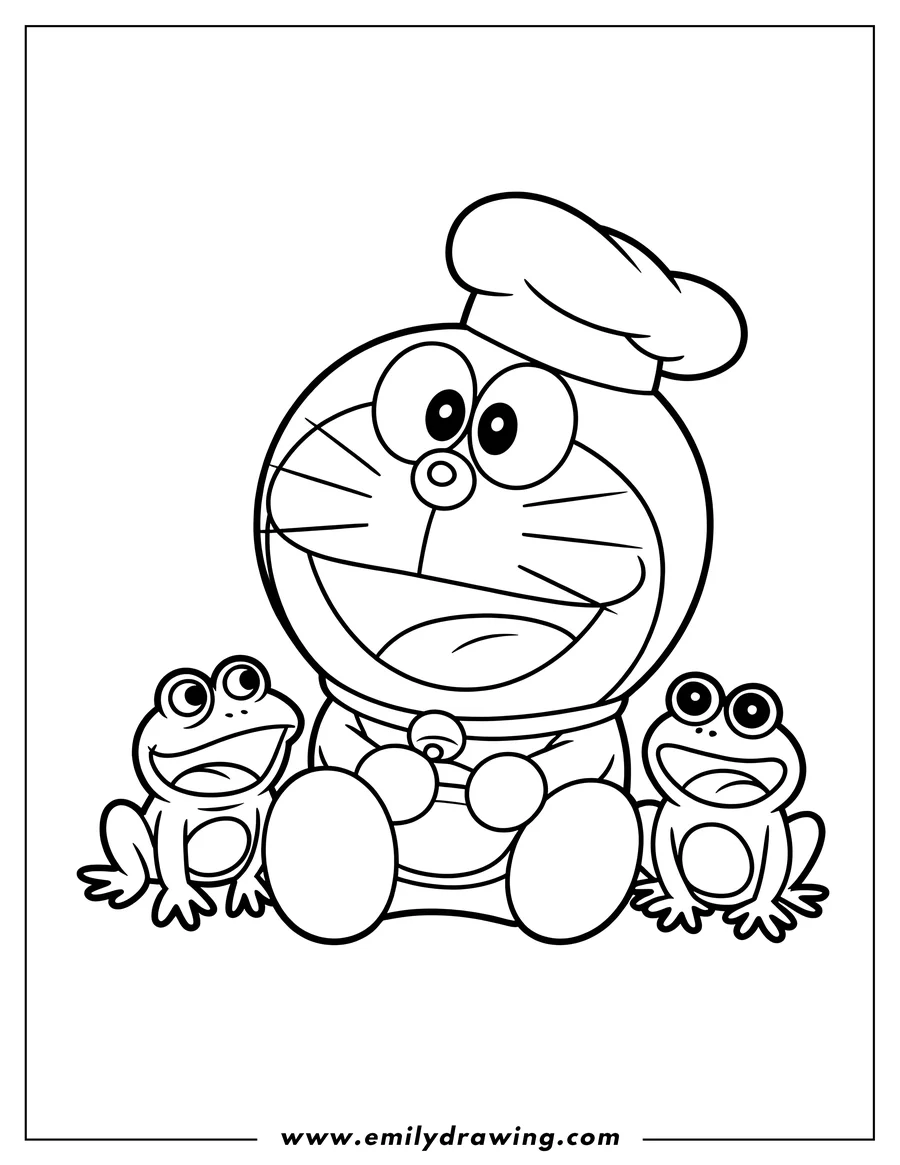 Simple sketch of doraemon to color