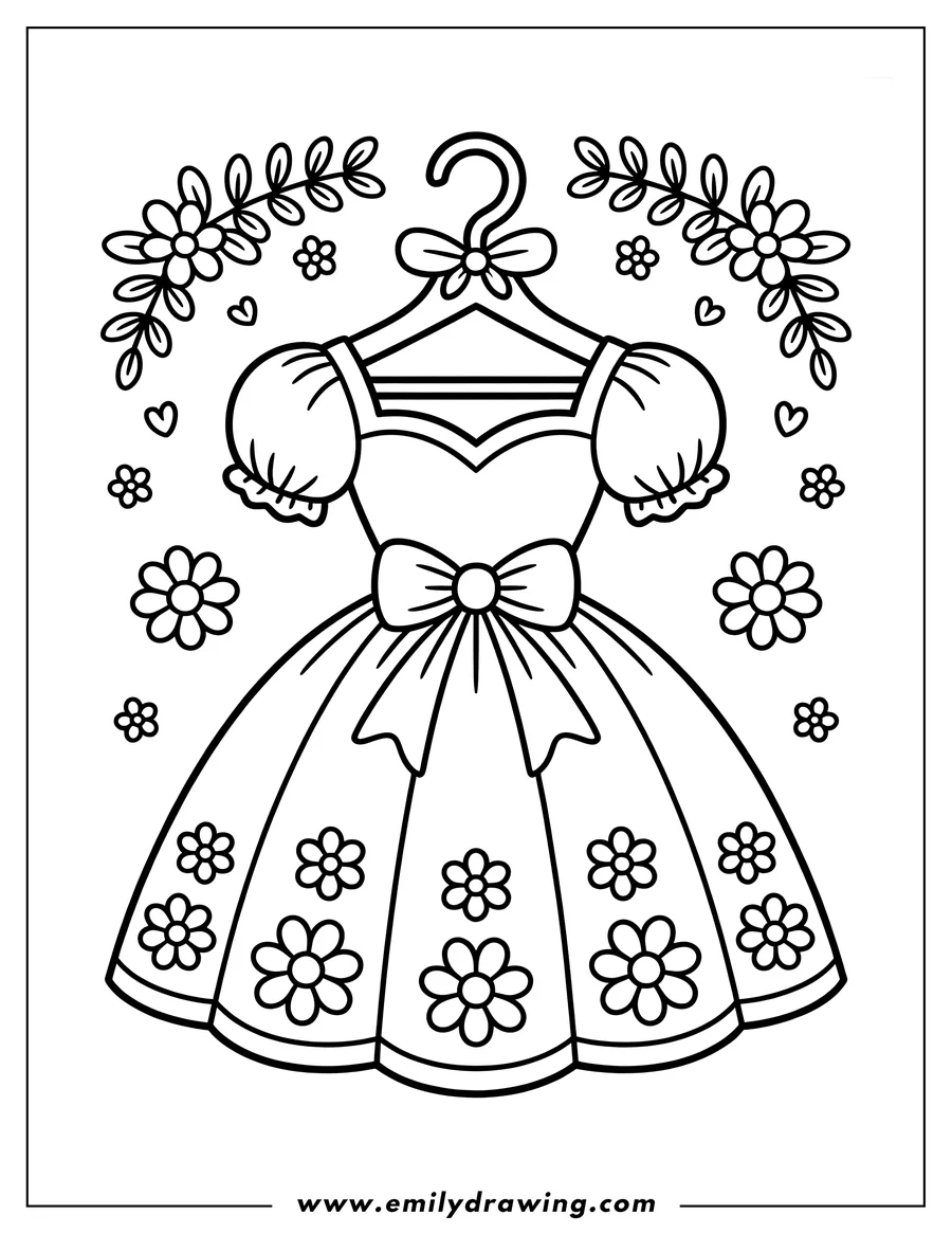 Vector style outline of dress