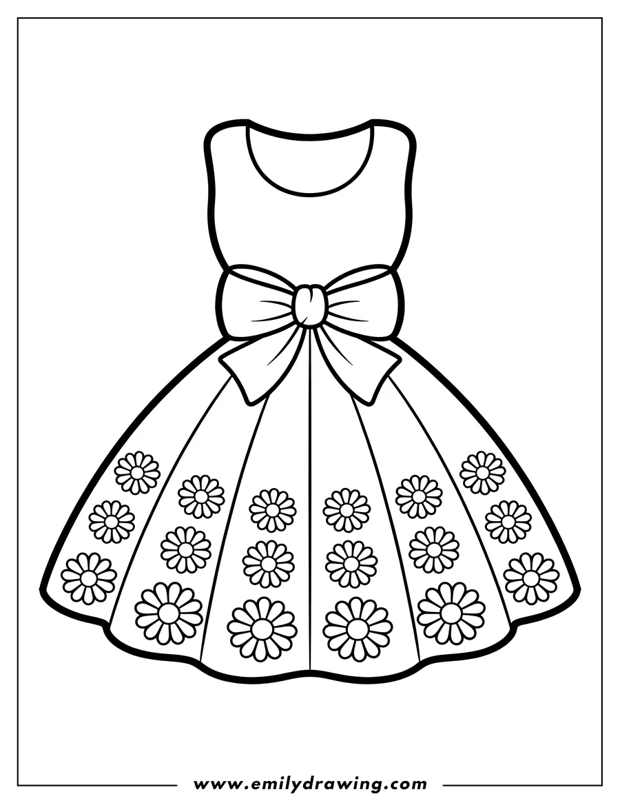 Simple sketch of dress to color
